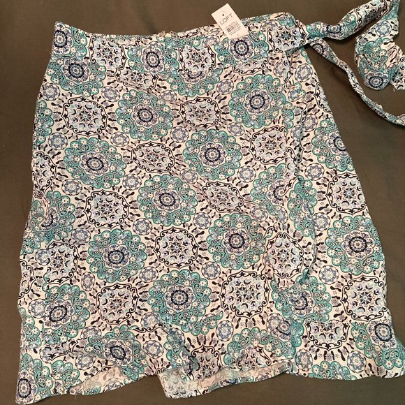 Loft Linen Blend Wrap Skirt - NWT - Picture 7 of 10